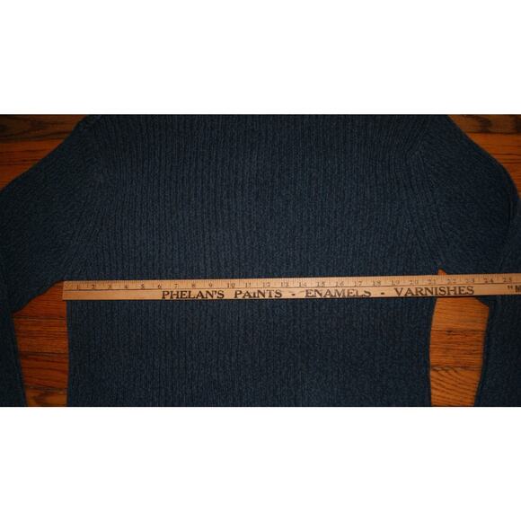 Vintage 90s St Johns Bay Blue Ribbed Mock Neck Mens 2XL Sweater Made Australia - Picture 5 of 8